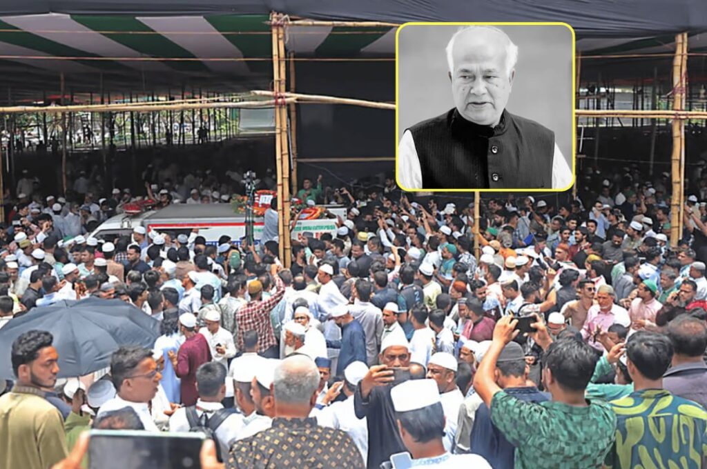 সরকার দলীয় সকল বাঁধা উপেক্ষা করে আওয়ামীলীগ নেতা ইঞ্জিনিয়ার মোশাররফ হোসেনের জানাজায় জনমানুষের ঢল