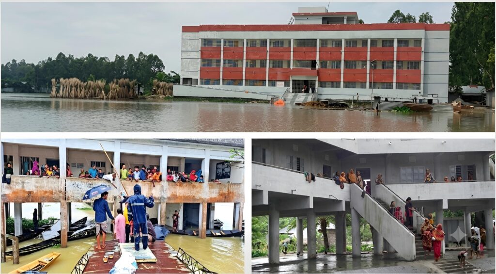বন্যার্তদের জীবন রক্ষায় ঢাল হয়ে দাঁড়িয়েছে শেখ হাসিনার তৈরি আশ্রয়ণ প্রকল্প