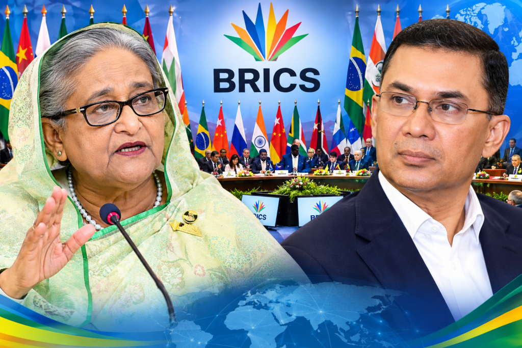 ব্রিকস সম্মেলনে তারেক রহমানের অনুপস্থিতি দেশের স্বার্থবিরোধী: পিটিআইকে শেখ হাসিনা